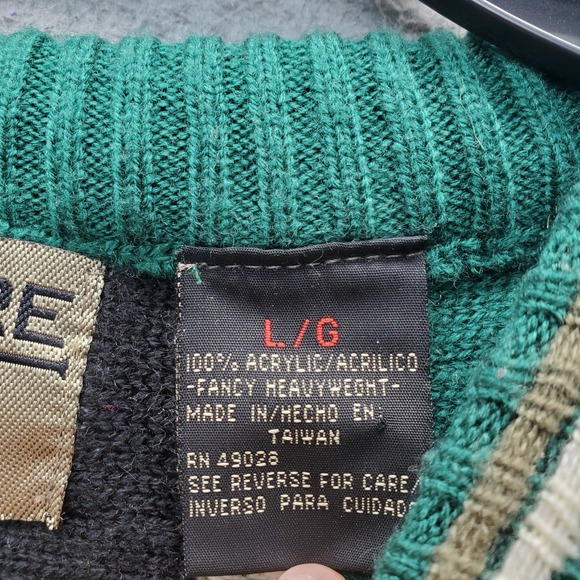 Le Tigre Sweater Mens L Multi Geometric 3D Knit Long Sleeve Crew Neck Pullover - Picture 6 of 12